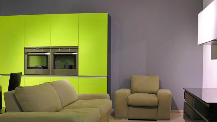 Sofa Set And Grey Background